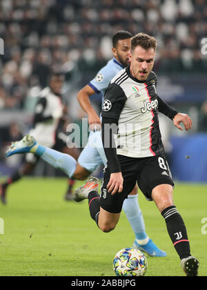 Turin, Italien. 26 Nov, 2019. 8 Aaron Ramsey (juventus) während des Turniers rund - FC Juventus vs Atletico Madrid, Fussball Champions League Männer-WM in Turin, Italien, 26. November 2019 - LPS/Claudio Benedetto Credit: Claudio Benedetto/LPS/ZUMA Draht/Alamy leben Nachrichten Stockfoto