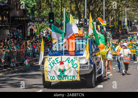 Sydney, Australien - 17. März 2013: Eingerichtet im Parade feiern St Patricks Day. Die irische Ereignis gefeiert wird weltweit. Stockfoto