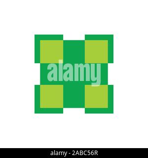 Platz geometrische Pixel einfaches Logo Vektor Stock Vektor