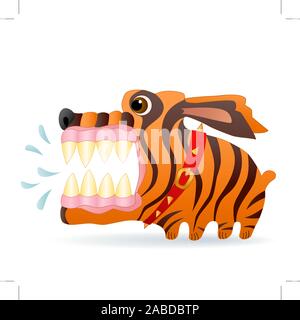 Verärgerter Hund. Zeichentrickfigur. Vektorbild. Stock Vektor