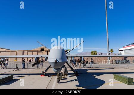 Las Vegas, Nov. 17: MQ-9 Reaper drone Demo im USAF Air Show in Nellis Air Force Base am 17.November, 2019 in Las Vegas, Nevada Stockfoto