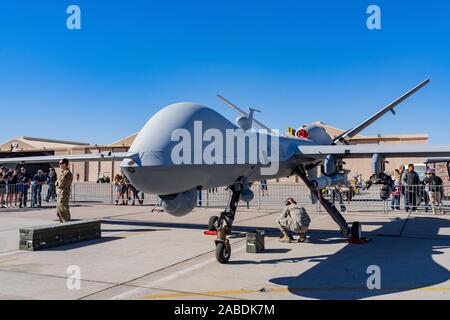 Las Vegas, Nov. 17: MQ-9 Reaper drone Demo im USAF Air Show in Nellis Air Force Base am 17.November, 2019 in Las Vegas, Nevada Stockfoto