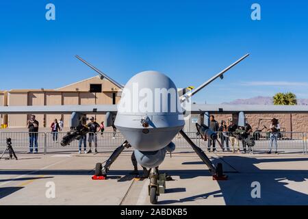 Las Vegas, Nov. 17: MQ-9 Reaper drone Demo im USAF Air Show in Nellis Air Force Base am 17.November, 2019 in Las Vegas, Nevada Stockfoto