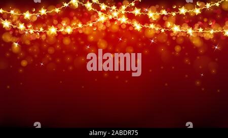 Abstrakte Weihnachten Hintergrund mit leuchtenden Sternen mit Glitzer Stock Vektor