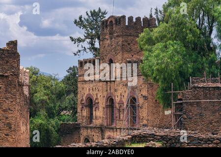 Fasil Ghebbi, königliche Festung - Stadt in Gondar, Äthiopien. Von Kaiser Fasilides gegründet. Imperial Palace schloss Komplex heißt Camelot Afrikas. U Stockfoto