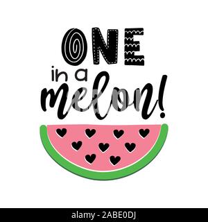 Ein in einer Melone - Hand Vector Illustration gezeichnet. Valentinstag Farbe Poster. Gut für scrap Booking, Poster, Grußkarten, Fahnen, Textilien, gif Stock Vektor