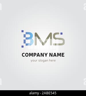Single Logo - BMS Buchstaben für Technology Consulting Company Business Logo Stock Vektor