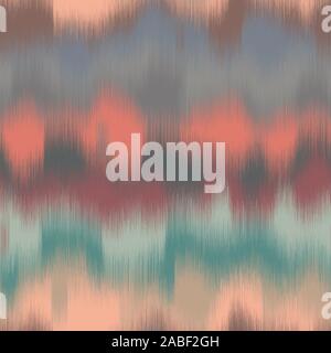 Fuzzy blurry wellig Ombre ikat nahtlose Muster Stock Vektor
