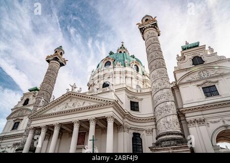 Karlskirche oder St. Charles Kirche - eine der berühmtesten Kirchen in Wien. Religion. Stockfoto