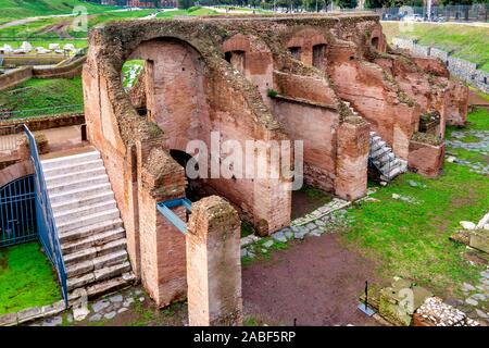 Neu restaurierte Ausgrabungsstätte in den Circus Maximus, Rom, Italien Stockfoto