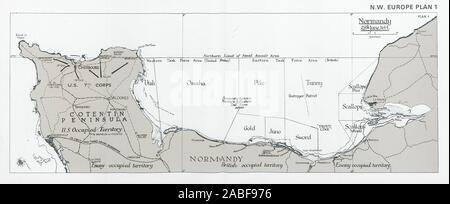 Operation Neptun. Landung in der Normandie. D-Day. Lage vom 28. Juni 1944 1994-Karte Stockfoto