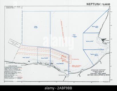 Operation Neptun Landung in der Normandie D-Day im Juni 1944. Östlichen Task Force 1994 Karte Stockfoto