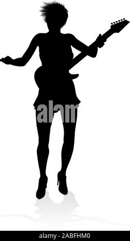 Musiker Gitarrist Silhouette Stock Vektor