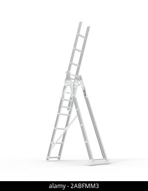 Metall Treppen auf Weiß 3D Rendering isoliert Stockfoto