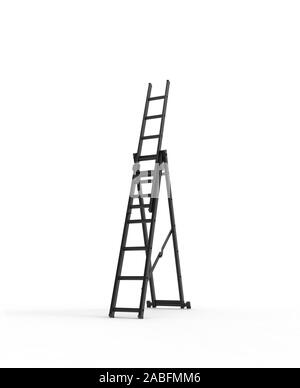 Metall Treppen auf Weiß 3D Rendering isoliert Stockfoto