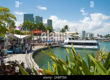 Ansicht der Bayside Market in der Innenstadt von Miami Stockfoto