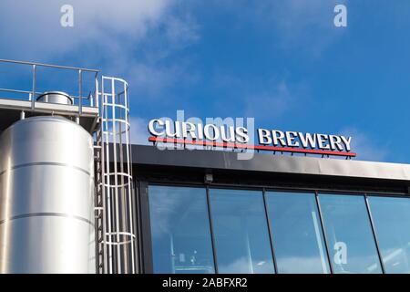 Curious Brauerei, Mikrobrauerei, ashford, kent, großbritannien Stockfoto