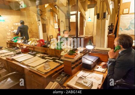 Die Karte Zimmer im Churchill War Rooms Museum, London, UK Stockfoto