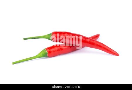 Red Chili oder Chili auf weißem Hintergrund isoliert. mit Freistellungspfad Stockfoto