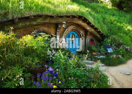 Hobbit Haus in der Shire, hobbiton Movie Set, Neuseeland Stockfoto