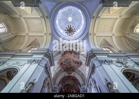 Decke über dem Hochaltar der Metropolitan Kathedrale der Himmelfahrt der Jungfrau Maria in Palermo, Stadt, die Hauptstadt der Autonomen Region Sizilien, Italien Stockfoto