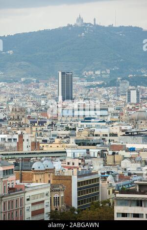 Barcelona, Katalonien. Spanien -18 Okt 2018- Blick auf Barcelona von der Kirche Santa Maria del Pi. Stockfoto