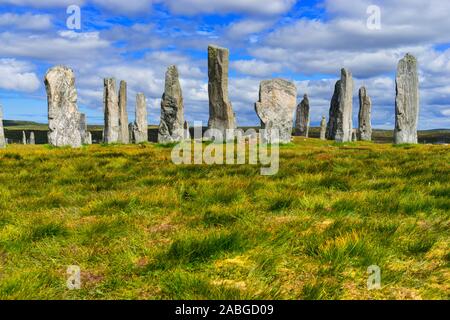 Callanish (Gälisch Calanais) Steinen im Callanish Village auf der Isle of Lewis auf den äußeren Hebriden in Schottland Stockfoto