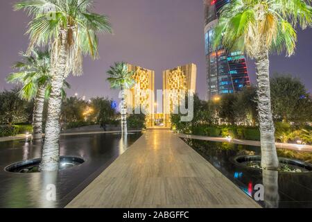 Blick auf Verfassung Monument im neuen Al Shaheed Park in Kuwait City Kuwait. Stockfoto