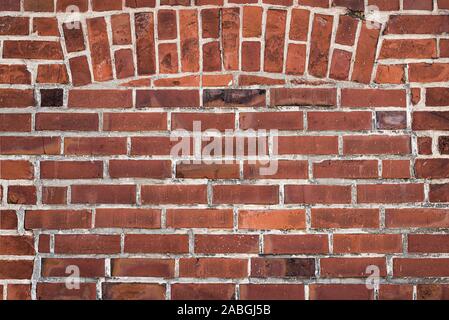 Full-frame in der Nähe der alten Ziegel stein Wand Hintergrund Stockfoto