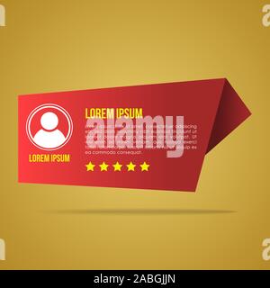 Kreative testimonials Vorlage mit unterschiedlichen Formen. Testimonial Sprechblase Konzept, Kundenfeedback Infografik für Anwendung und Website. Stock Vektor