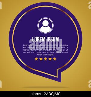 Kreative testimonials Vorlage mit unterschiedlichen Formen. Testimonial Sprechblase Konzept, Kundenfeedback Infografik für Anwendung und Website. Stock Vektor
