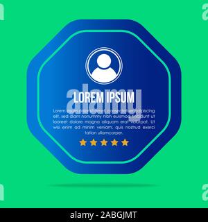 Kreative testimonials Vorlage mit unterschiedlichen Formen. Testimonial Sprechblase Konzept, Kundenfeedback Infografik für Anwendung und Website. Stock Vektor