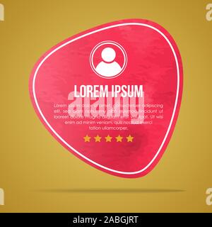 Kreative testimonials Vorlage mit unterschiedlichen Formen. Testimonial Sprechblase Konzept, Kundenfeedback Infografik für Anwendung und Website. Stock Vektor