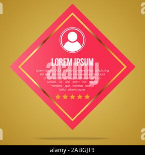 Kreative testimonials Vorlage mit unterschiedlichen Formen. Testimonial Sprechblase Konzept, Kundenfeedback Infografik für Anwendung und Website. Stock Vektor