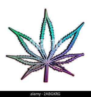 Eine abstrakte psychedelischen Pot leaf Hintergrundbild. Stockfoto