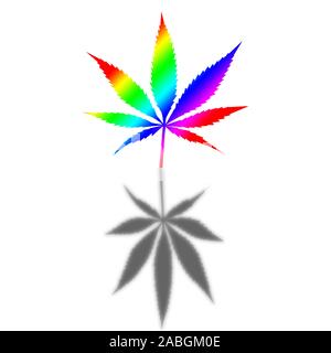 Eine abstrakte psychedelischen Pot leaf Hintergrundbild. Stockfoto