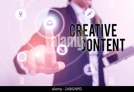 Handschrift text kreativer Inhalte. Konzeptionelle Foto zur Verfügung stellen, die mit der Art des Inhalts, den Sie begehren re Stockfoto