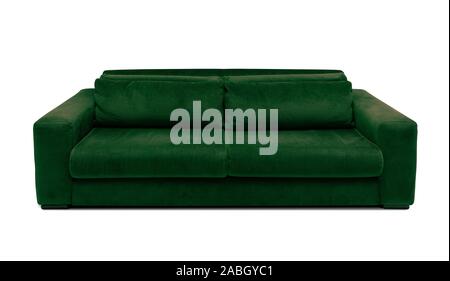Modernes Sofa. Minimalistischer Couch auf weißem Hintergrund Stockfoto