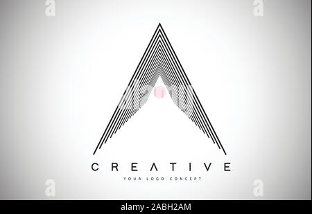 Ein Zeilen schreiben Logo Vektor Design. Kreatives Schreiben Symbol mit schwarzen Linien und Pink Dot Vector Illustration. Stock Vektor