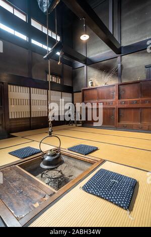 Japanisches traditionelles Haus im Kusakabe Folk Museum, Takayama, Japan Stockfoto