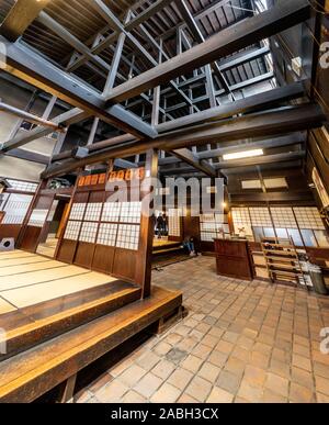 Japanisches traditionelles Haus im Kusakabe Folk Museum, Takayama, Japan Stockfoto