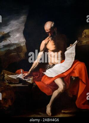 Der hl. Hieronymus von Workshop von: Lanfranco (Jose de Ribera c 1588/91 - 1652/6), Öl auf Leinwand, 1645-85 Stockfoto