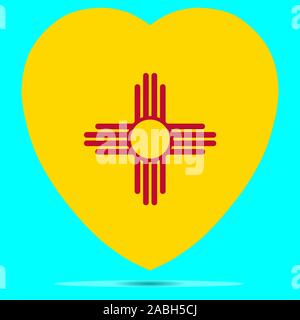New Mexico Flagge in Herzform Vektor-illustration Eps 10. Stock Vektor