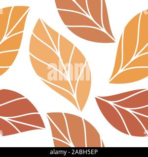 Herbst bunte Blätter Nahtlose, Sich wiederholendes Muster isoliert Vector Illustration Stock Vektor