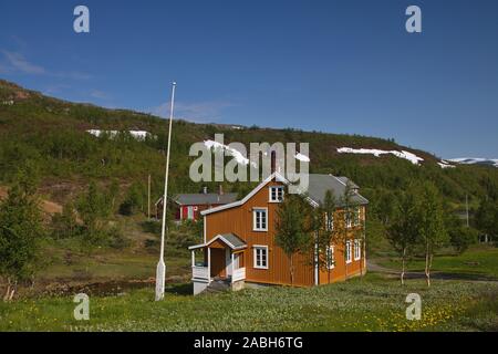 Bergbaustadt Sulitjelma Stockfoto