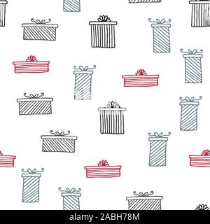 Die nahtlose Vektor Muster mit Geschenkboxen. Tapeten, Textilien, Verpackung, Karten, drucken auf der Kleidung Stock Vektor