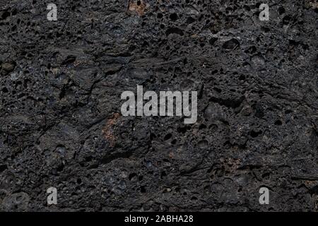 Bubbly Vesikel Textur aus Basalt Lava Oberfläche an Hawaii Volcanoes National Park, Big Island von Hawaii, USA Stockfoto