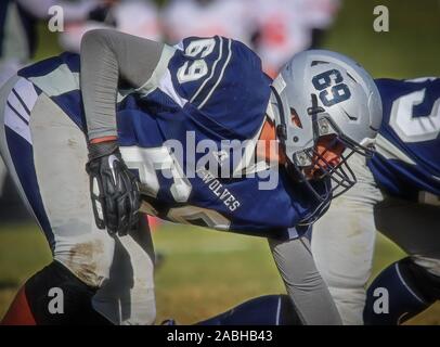 High School Football Aktion mit Hillsborough vs Lake City in Coeur d'Alene, Idaho Stockfoto