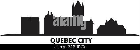 Kanada, Quebec City Skyline der Stadt isoliert Vector Illustration. Kanada, Quebec City travel Stadtbild mit Referenzmarken Stock Vektor