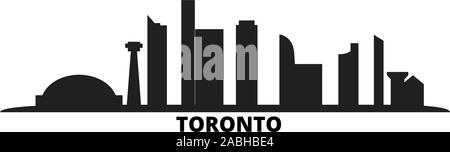 Kanada, Toronto City Skyline der Stadt isoliert Vector Illustration. Kanada, Toronto City travel Stadtbild mit Referenzmarken Stock Vektor